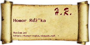 Homor Réka névjegykártya